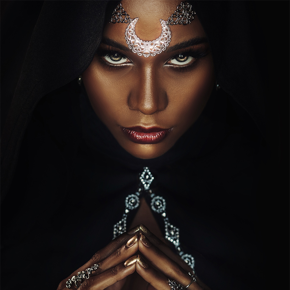 A portrait of a priestess.